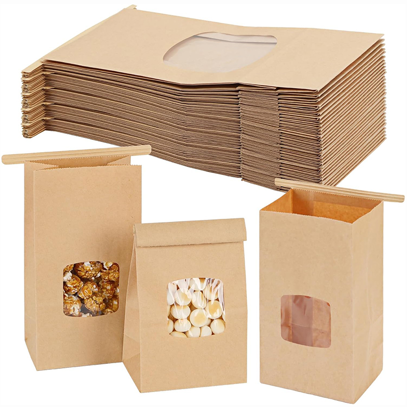 Wedding Event Supply - 10Pcs Bakery Bags, Window Sealing Kraft