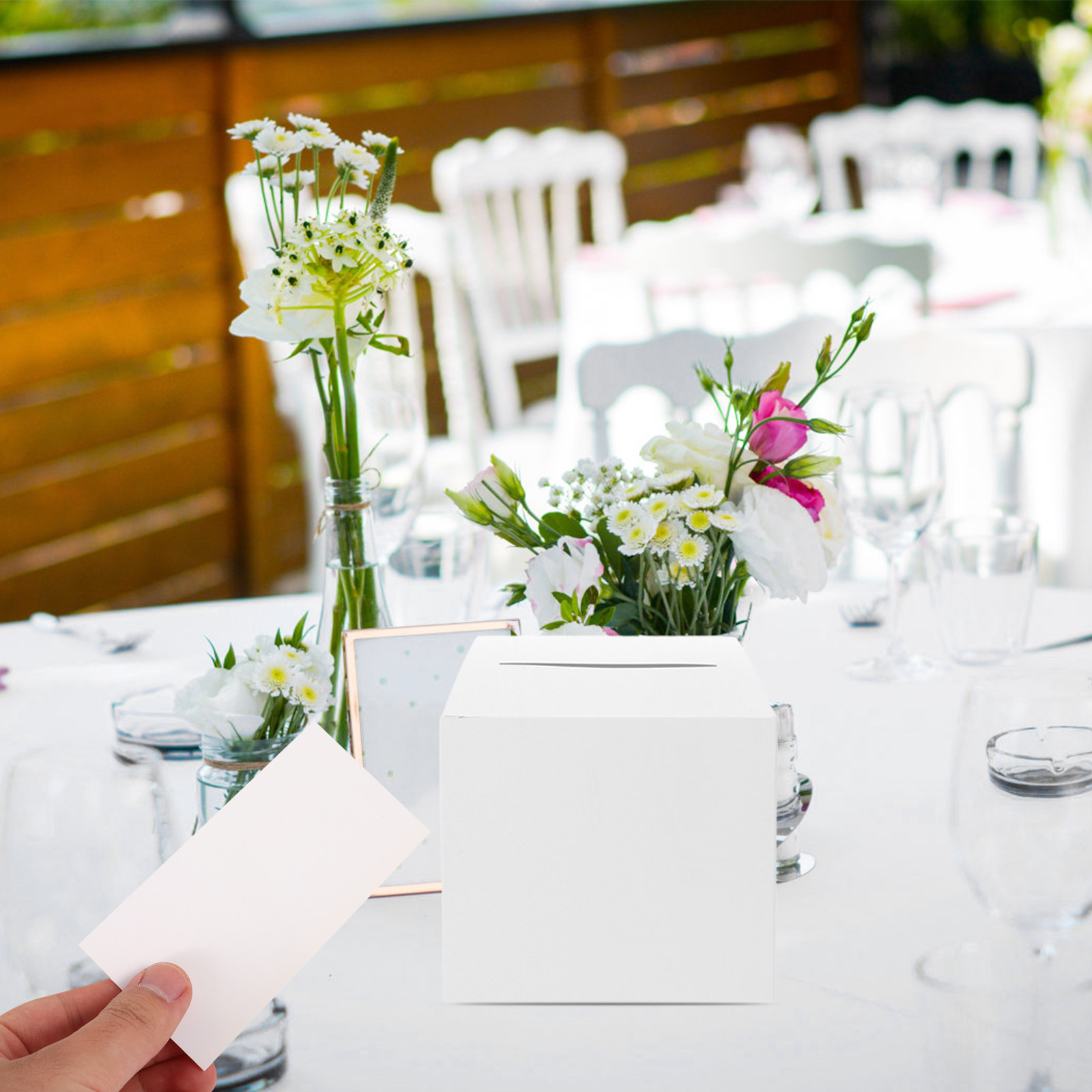 Wedding Card Box - 1Set White Wedding Card Box Paper
