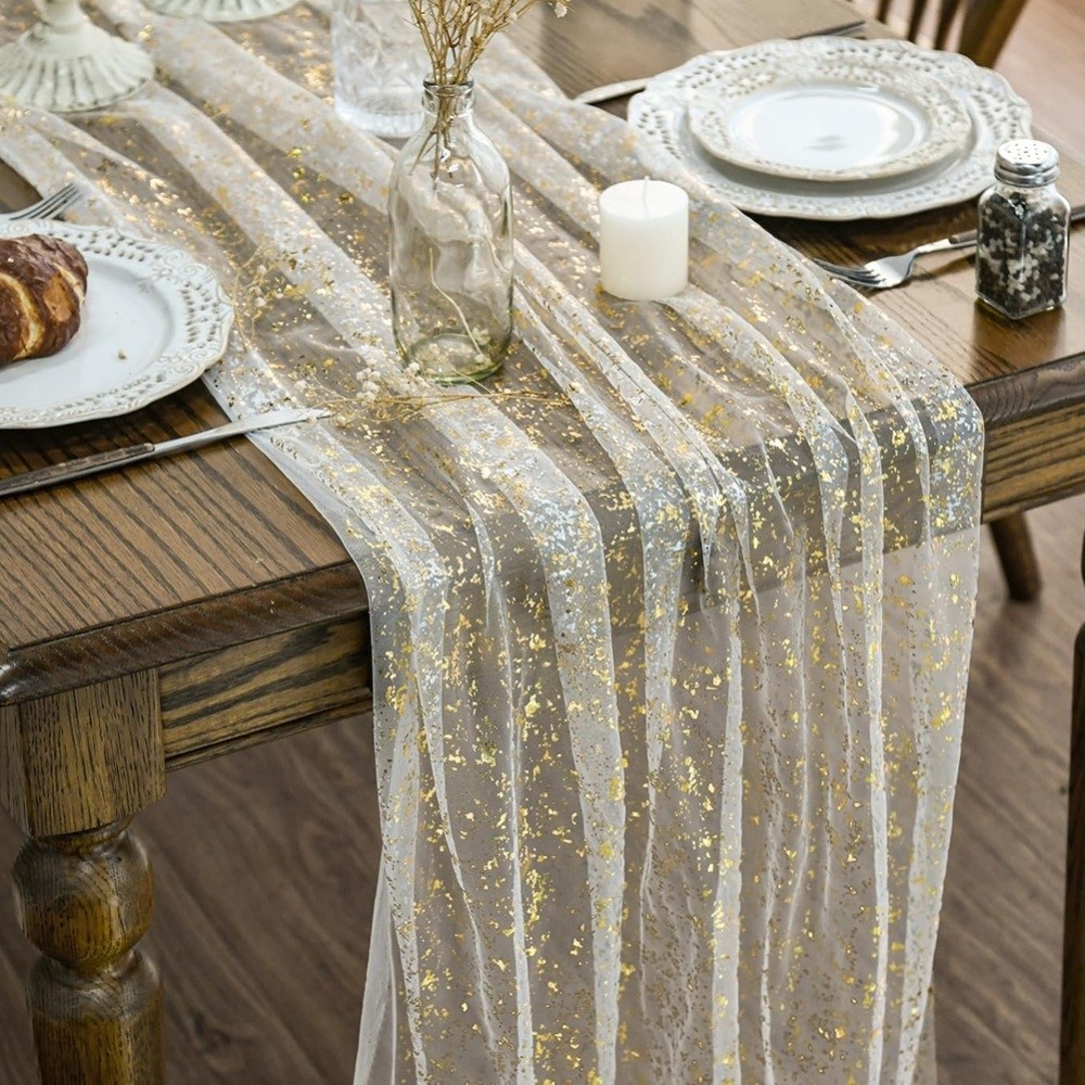 Golden Sequin Glitter Hot Stam - đánh giá và giá Table Runner Sequin