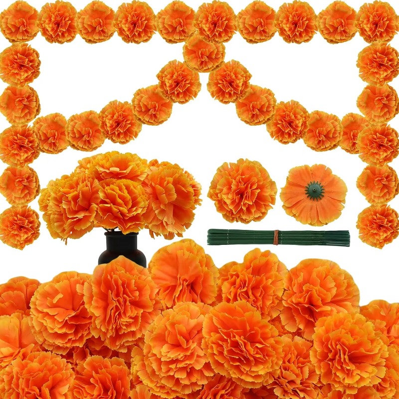 10-30PCS Silk Carnation Marigo - đánh giá và giá Indian Wedding Decor Supply