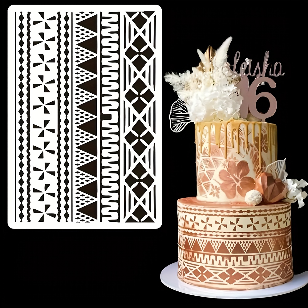 1Pc 29×20cm Floral Cake Stenci - đánh giá và giá Wedding Cake Supply